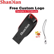 SHANDIAN Free Key Chain USB 2.0 Flash Drive 128GB Free Custom Logo Pendrive 64GB Plastic Pen Drive 32GB Mini Flashdrive 16GB Color Printing Thumbdrive 8GB Memory Stick 4GB