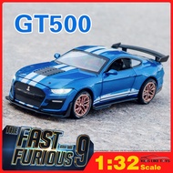 KLT 1:32 Fast & Furious 9 Ford Mustang Shelby GT500 alloy model car for kids toys for boys toys for 