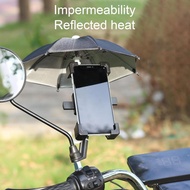 ‘；【= 1Set Mobile Phone Holder Locomotive Umbrella Waterproof Portable Mini Parasol Alloy Sun Shade Bicycle Umbrella For Riding