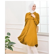 Baju Long Dress Kemeja Tunik Wanita Muslim Remaja Terbaru 2021