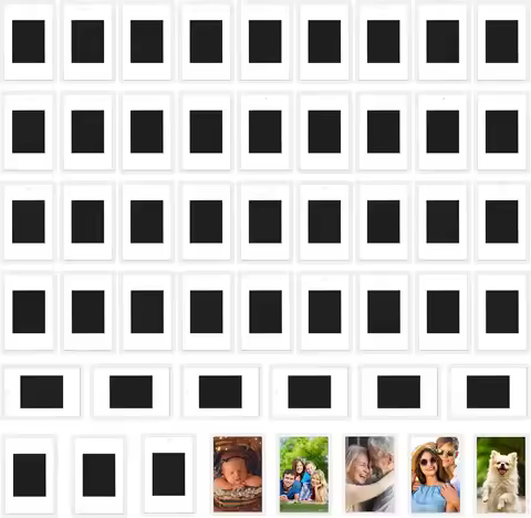 12/20/40Pcs Blank Photo Frame, Insert Fridge Magnets, Mini Magnetic Refrigerator Photo Picture Frame