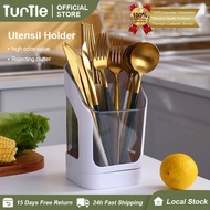 TURTLE Cutlery Holder with Drainer Tray Kitchen Organiser