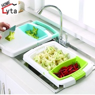 LYTA HOME 3 IN 1 Multifunction Magic Cutting Board Drain Basket Kitchen Chopping Board Storage Bucke
