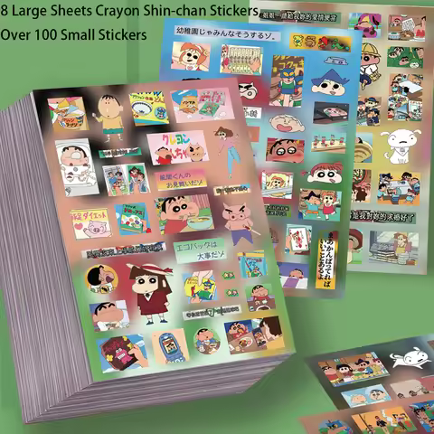 8/16Sheets Cartoon Crayon Shin-Chan Puzzle Stickers PVC Material Personalized DIY Phone Notebook Scr