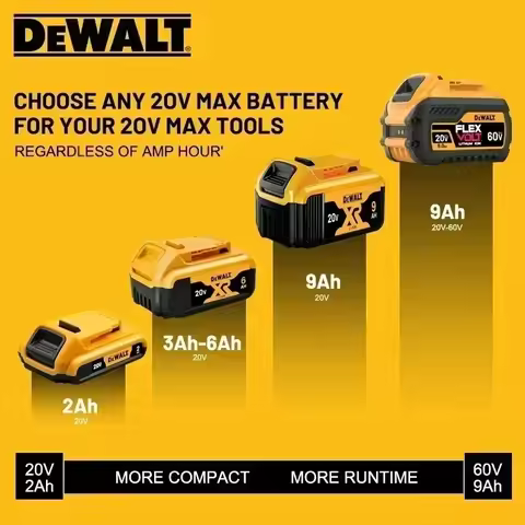 🔋DEWALT original 20V power tool battery DCB200 DCB205 DCB206 DCBGene DCB200 dewalt, 60V 6AH 9AH 20V/