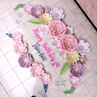 dekorasi paper flower lengkap 1 paket full ( kertas jasmine ) dekorasi pernikahan wedding akad tasyakuran 7 bulanan  tasyakuran dan khitanan