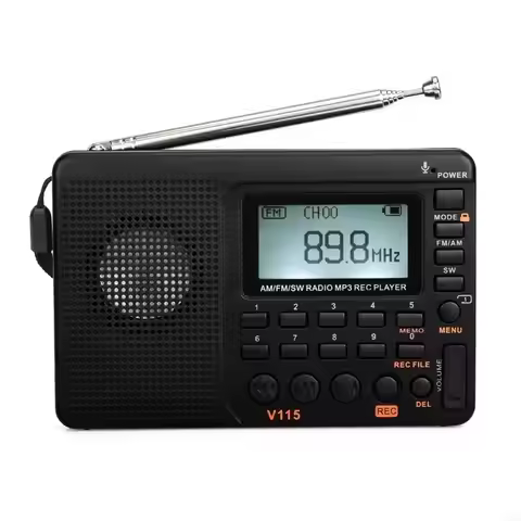 Portable V115 Radio Multifunctional Radio Full Waves Receiver USB Durable