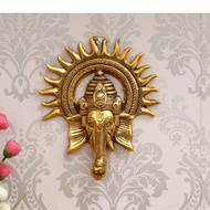 KridayKraft Metal Ganesha ji/Ganpati/Lord Ganesh Statue Idol - Wall Hanging Sculpture - Lucky Feng Shui Wall Decor Showp