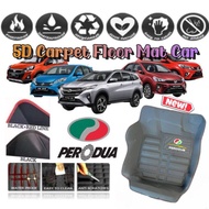 PERODUA 5D Floor Mat Carpet Perodua Axia/Viva/Myvi/Alza/Aruz/Bezza/Myvi/Kelisa/Alza