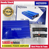 Kitoyo Power Amplifier Car 4 Channel Amplifier Car 5800W Car Power Amp 5800 Watt 4 CH Car Amplifier Car Speaker 1 Year Warranty