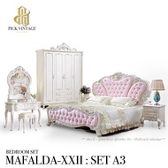 MAFALDA-XXII (A3) BEDROOM SET : ชุดห้องนอนเจ้าหญิง วินเทจ สีซอฟท์ไวท์ รุ่น มาเฟลดา