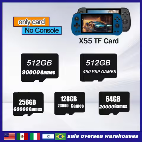 FOR POWKIDDY X55 Retro Handheld Game Console TF Card Built in 512G 90000 Games PSPPreloaded Games Me