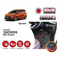 Toyota Sienta 2016 - 2020 Emanon-J Eva Carmat 3 ROW 4PCS Evolution Odor-Free Anti-Bacterial Car Floo
