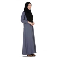 Jubah Muslimah Labuh Umrah Murah Hitam Wanita Perempuan Plain Ironless Plus Size Abaya Black Women Woman Dress S to 6XL