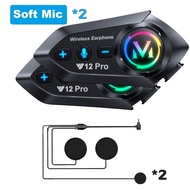 JQTH Y12 Pro Bluetooth HELMET Intercom หูฟังกันน้ําลดเสียงรบกวน 500 M Intercomunicador ลําโพงหูฟัง