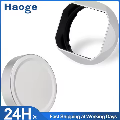 Haoge Metal Square Lens Hood for Fujifilm GFX100RF GFX 100rf Camera Accessories Silver LH-GFXRF-IIS+