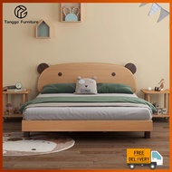 Tanggo Solid Wooden Bed Frame Bed Frame With Mattress Super Single/Single/Queen/King Bed Frame