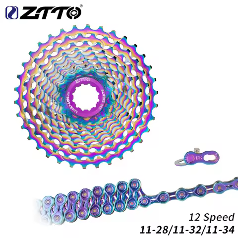 ZTTO Road Bike 12 Speed 11-28 Cassette UltraLight 12s 11/32T Gravel Bike 11/34T 12Speed Rainbow K7 O
