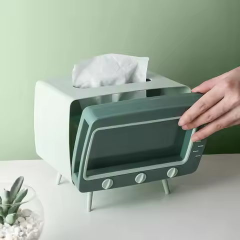 TV Tissue Box - Keep Your Tissues Handy While You Watch Mobile Phone Holder Drawer Paper Box Multi-f