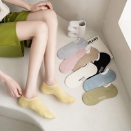 Macaron Color Women Invisible Socks Summer 100% Cotton Twin-needle Female Low Cut Socks All-match Boat Socks
