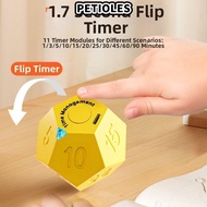 PETIOLES Automatic Rotating Timer, 1/3/5/10/15/20/25/30/45/60/90min 12-hedron USB Rechargeable Timer