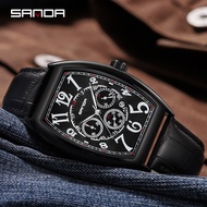 SANDA Metal Hollow-Out Waterproof Men's Watch 7055-2