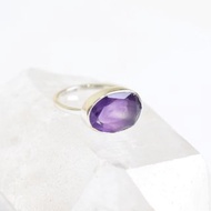 紫水晶銀戒指