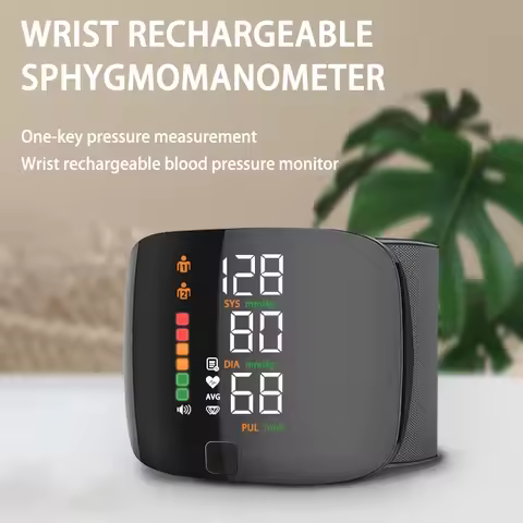 Rechargeable Smart Touch LCD Screen Voice Wrist Blood Pressure Monitor Digital Automatic Tonometer H