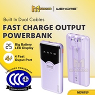 [CCC CERTIFIED] WEKOME Power bank 10000mah 22 5w Fast Charging Built In Dual Cable Power bank MDWP59