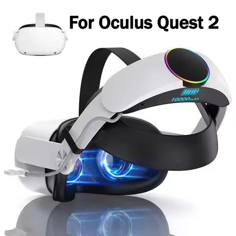 For Oculus Quest 2 RGB Head Strap 10000mAh Battery Fast Charging Adjustable Elite Strap for Meta Que