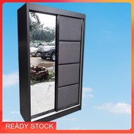 Harga Kilang Anti-Jump Sliding Door Wardrobe With Mirror Almari Baju Cermin 4x6kaki 4x6ft