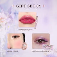 Flower Knows Strawberry Rococo Series Makeup Gift Set include Blush Eyeshadow Lipstick