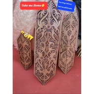 Terabai Kayu iban wood wooden shield Borneo sarawak hand carved iban dayak bidayuh traditional abori