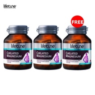 Lifetune Chelated Magnesium 100 มก. 60 เม็ด ไลฟทูน คีเลต แมกนีเซียม 2 ขวด แถม 1 ขวด