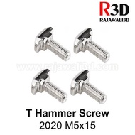 Up T Nut Screw M5 Tee Nut Screw T Hammer Screw Alu Profile 2020 M5X15