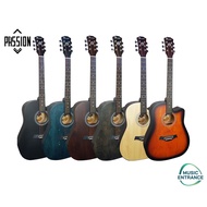 Passion Retro 41 Acoustic Guitar กีต้าร์ โปร่ง 41 นิ้ว ( สำหรับ มือใหม่ ฟรี ปิ๊ก กีตาร์ กระเป๋า กีต้า คาโป้ ) สีเทา One