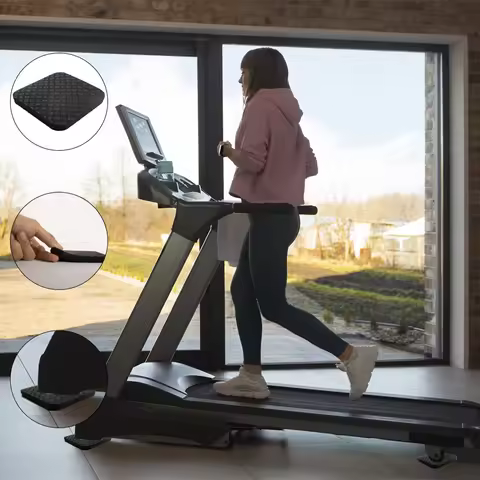 6Pcs Silicone Treadmill Mats Exercise Equipment Mats Noise Reduction Anti Vibration Pads for Walking