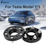 Embers For Tesla Model 3 Y PCD 5X114.3 CB 64.1 M14X1.5 Black Forged aluminum Wheel Spacer Hub Adapte