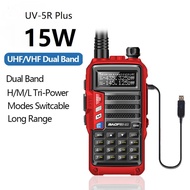 วิทยุสื่อสาร Baofeng UV-5R พลัส15W Uhf/vhf Dual Band Tri-Power Walkie Talkie 50 KM USB อัพเกรดระยะไก