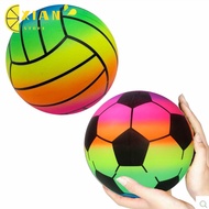 XIANS Inflatable Beach Ball, PVC 22cm Rainbow Beach Ball, Durable Giant Thickened Beach Volleyball Indoor