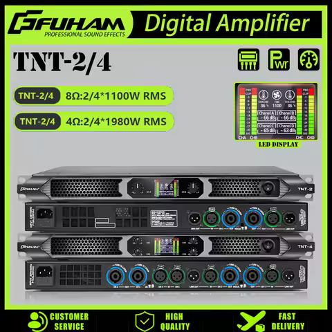 FUHAM TNT-2/4 Professional Digital Power Amplifier 1100W 8Ω 4/2 Channel DJ Subwoofer Amplifier Line 