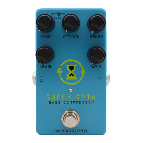 Mosky Super OPTO Bass Optical Compressor for Electric Bass True Bypass,Analog Compress Bass Pedal wi