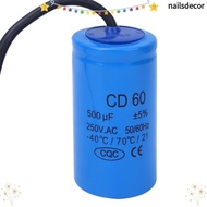 NAILSDECOR CD60 Start Capacitor, 500uF 250VAC CD60 Run Capacitor, Durable Wire Included CD60 Run Sta