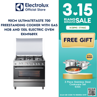 Electrolux 90cm Free-Standing Gas Cooker with Electric Oven EKM9689X