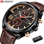 CURREN Mens Watches Top Brand Luxury Mens Army Military Sport Leather Quartz Watch （8324)
