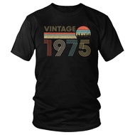 Vintage 1975 T Shirt for Men Short Sleeved 45 Years Old Tee 45th Birthday Gift T Shirt 100% Cotton T