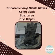 Gloves Vinyl Nitrile Disposable Large Black 100pcs