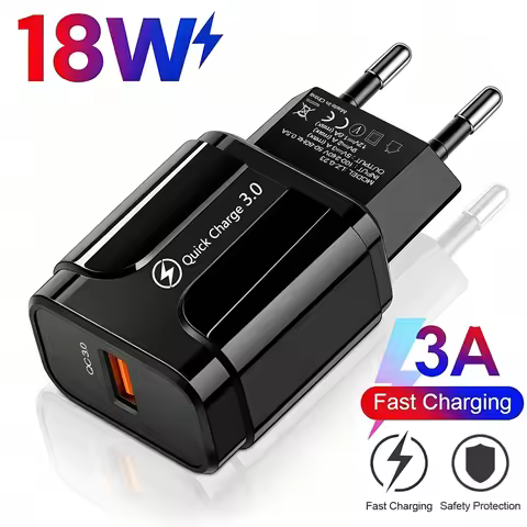 18W USB Charger Fast Charger QC3.0 Phone Charger Wall Charger for iPhone Charger for Samsung Xiaomi
