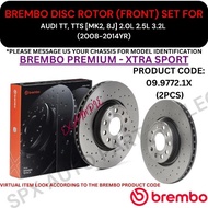 BREMBO GENUINE DISC BRAKE ROTOR (FRONT, REAR) FOR AUDI TT, TTS [MK2, 8J] 2.0L 2.5L 3.2L (2008-2014YR