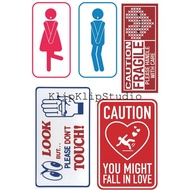 Funny Funny Funny Funny Funny Parody Warning Sticker Set - H3D